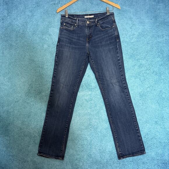 Levi's 505 Jeans Women's Size 28x30 Blue Denim Mid Rise Straight Leg - Picture 1 of 14